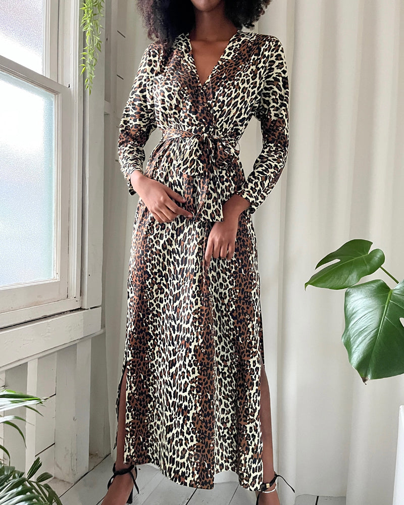 leopard maxi dress